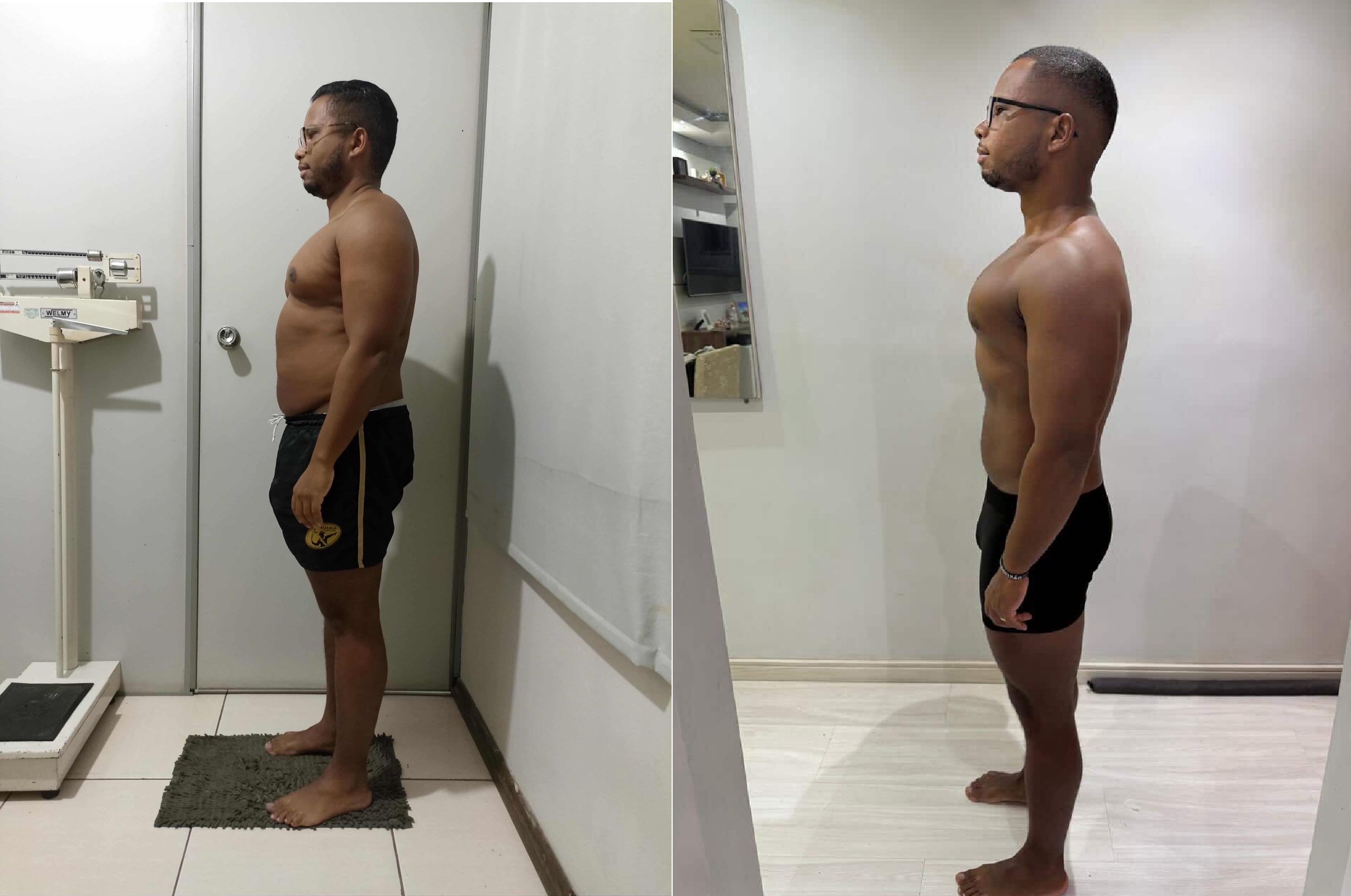 Antes e depois aluno 3